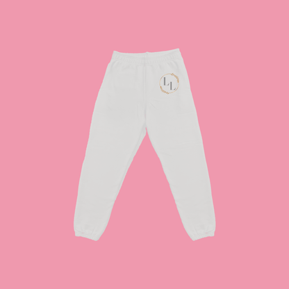 White joggers back logo [grey]