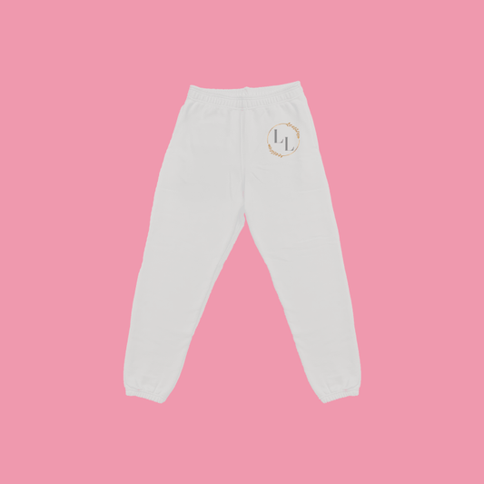 White joggers back logo [grey]